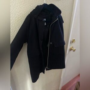 Navy Jacadi Hooded Pea Coat 🧥 🫛